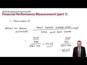 Financial Performance Measurement – Profitability Measures - ACCA Management Accounting (MA) | Free ACCA & CIMA online courses from OpenTuition