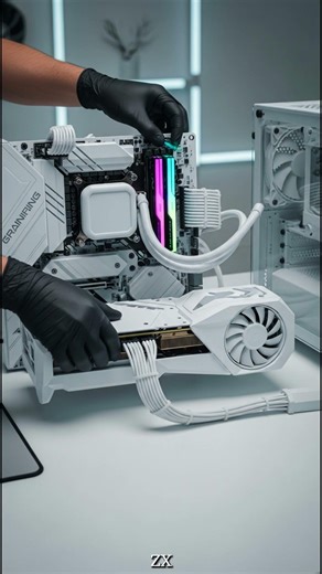I Built the Cleanest White Minimal Gaming PC! 😱🤍 #shorts #pc #pcgamer