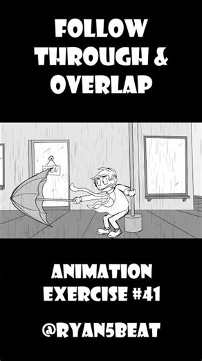 Animation Exercise 41-Follow Through & Overlap #2danimation #animation #animatedcartoon #animator