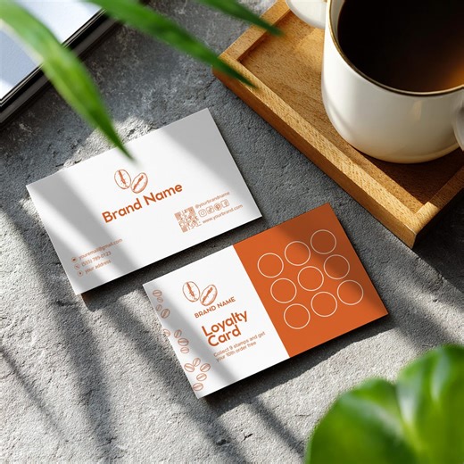 Loyalty Punch Card Canva Template, Printable Punch Card, Coffee Shop Punch Cards, Cafe Loyalty Card, Coffee Loyalty Card - Etsy