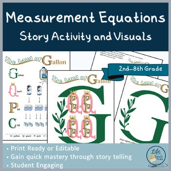 Math Measurement Equations | Liquid | Story Activity | Print Ready or Edit