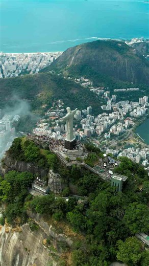 Breathtaking Aerial View of Christ the Redeemer in Rio
