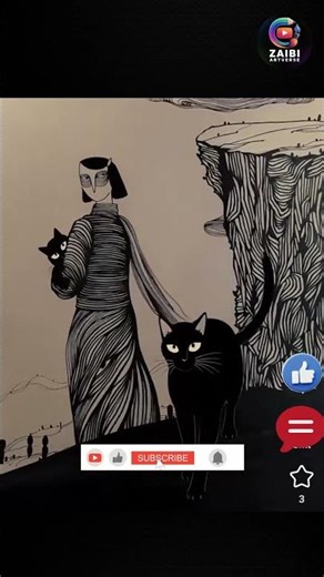 Abstract Cat Sketch ✏️ | Aesthetic Line Art for Art Lovers USA #art #shorts