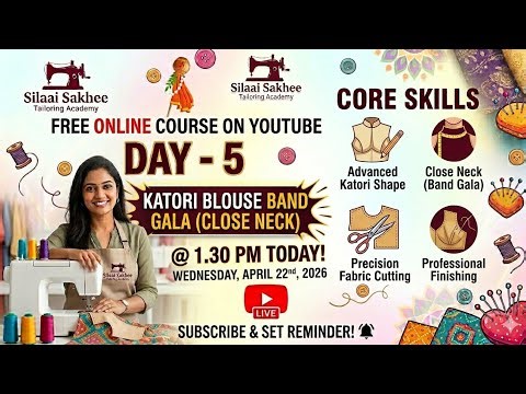 Day 5: Katori Blouse with Band Gala (Close Neck) | कटोरी ब्लाउज बंद गला ड्राफ्टिंग |Tailoring Course