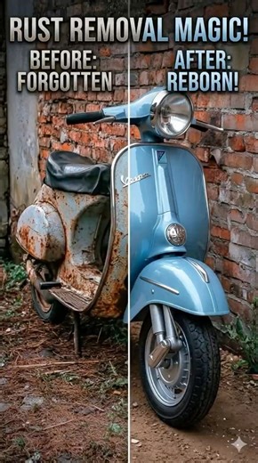No more rust//vintage scooter 🛵😎😎😎😎 #anime #automobile #cc #smartphone