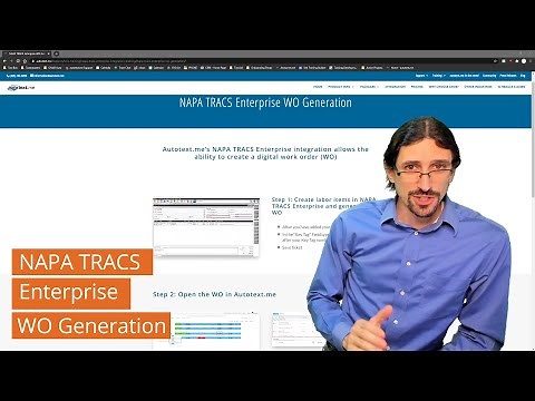 NAPA TRACS Enterprise - WO Generation