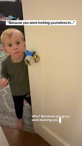 My 3-nager learned how door locks work… so we learned how tape works 😅 This was our temporary solution before changing the locks. Please tell me I’m not alone. 👇 Did your toddler do this too? #toddlerlife #threenager #parentingtok #momlife #parentinghumor | Fun Ever