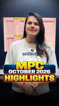 RBI Monetary Policy October 2026 | MPC Meeting Highlights | Repo Rate, Policy Stance & Key Updates