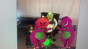 Barney makes Shrek throw up and gets grounded