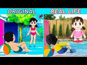 Best TikTok of Doraemon: SHIZUKA & NOBITA Go Swimming | Doraemon Animation | Original vs Plush Toy