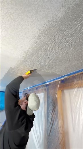 How to skim coat ceilings ( after sanding down the texture 🤌) #painting #howto