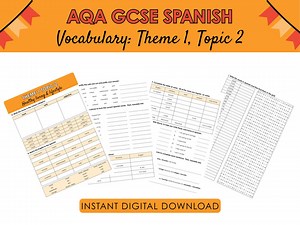 GCSE Spanish Vocabulary Practice | AQA Theme 1 Topic 2 (PDF) - Etsy UK