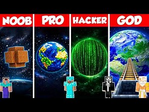 Planet Earth Build Battle Challenge - Noob vs Pro vs Hacker vs God - Minecraft Animation
