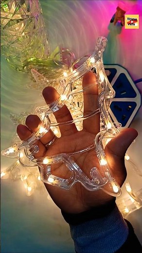 DIY Christmas Room Glow-Up 🎄✨🦌| LED String Curtain Light | #christmas #ledlight #xmaslights #shots