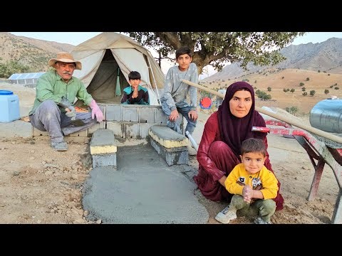 Nomadic family builds a mountain oven as water tank finally arrives!