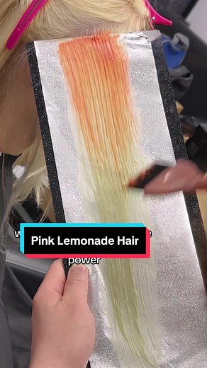 Pink Lemonade💖 Using the #GuyTang #SuperPower direct dyes. 🤍Her hair lifted to a level 9 using Magnum8 1:2 20 volume #olaplex no1 Final Formula: 1️⃣50g Loverboy 15g Charcoal on rootàge 2️⃣Loverboy on mids 3️⃣Cosmic Coral on ends 🤍Highlight using my signature #Infinity technique: 1️⃣Cosmic Coral 2️⃣2g Lightening Bolt 18g Sheer Power Treat with @olaplex no2 and Shampoo and Condition with #MyHero Nourishing system. Spray MyHero Collagen Shield. Then apply MyHero leave in Creme on ends. Blow dry 
