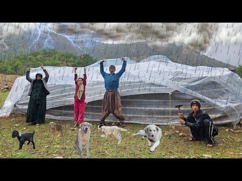 Extreme Survival in the Mountains | Nomad Family vs Storm, Rain & Flood”