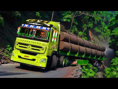 Bharath Benz Truck Thrilling Forest Adventure🔥😮ETS 2 INDIAN MODS TOM GAMING