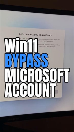 🔓 Skip Windows 11 Setup Without Internet EASY! #shorts #windows11