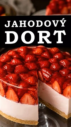 Jahodovo-tvarohový nepečený dort