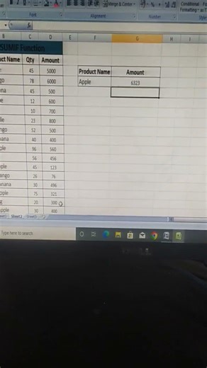 excel sumif function use and amount add #shorts #excel #computers