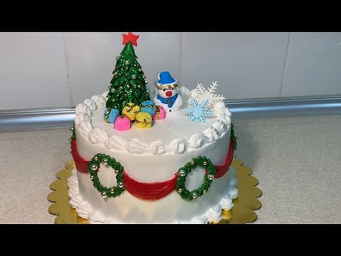 Tort tayyorlash va bezatish / Qaymoqli tort / Новогодний торт / Сливочний торт