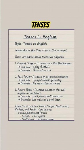 Handwritten grammar Notes | Basic English Grammar tips & trick.★Tense★