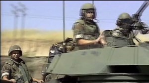 U.S. Marines moves into Los Angeles to protect the city from further violence during the infamous 1992 Los Angeles riots