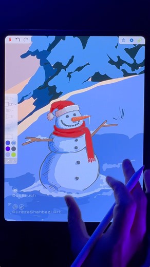 Snowman Speed Drawing on iPad using the Endless Paper App #infinity #zoom #art #ipad #snowman