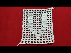 Filet Crochet Alphabet 'V' Tutorial