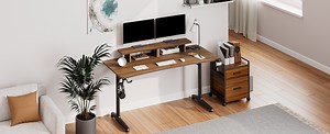 Watch EUREKA ERGONOMIC Walnut Computer Desk Installation Manual on Amazon Live