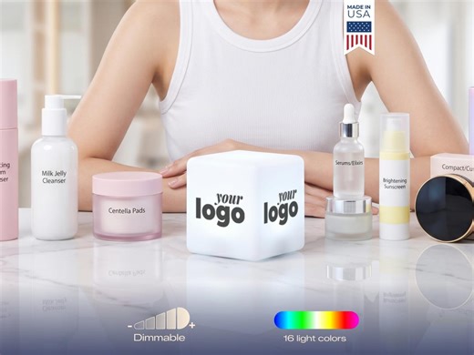 Custom Logo LED Cube - Light up Skincare Display for Beauty Counters, Spas, Salons & Brand Marketing With Remote Control - Indoor/outdoor - Etsy