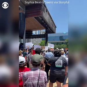 16K views · 855 reactions | Protesters rallied for gun reform on Friday near the convention center in Houston where the National Rifle Association’s annual convention was being held. The convention went on as scheduled despite calls from activists to cancel it following a mass shooting at an elementary school in Uvalde, Texas, less than 300 miles away. | CBS News | Facebook