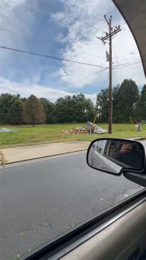 Storms swept through parts of the ABC13 viewing area Thursday afternoon, with some seeing quite a bit of damage, including Galax. You can see parts of the roof were ripped from one building. 📸: Chea Windhom | ABC 13 - WSET
