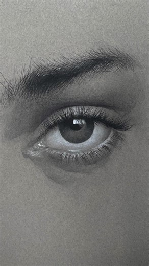 Charcoal Portrait | 3 Steps to Realistic Eyes ✍️👁️✨ #charcoaldrawing #charcoal #arttutorial #art
