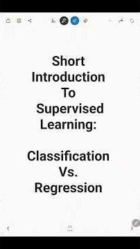 Classification Vs Regression in Supervised Learning