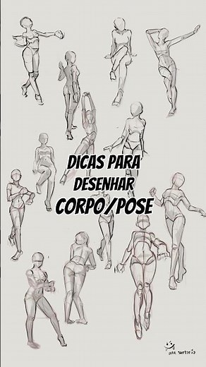 dicas para desenhar corpo/pose!! #tutorial #desenho #anatomia #dicasdedesenho