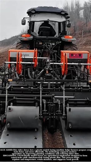 Precision Plastic Mulch Layer in Action on a Modern Farm! #shorts
