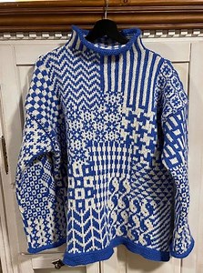 Nordic Sweater, Wool Icelandic Sweater, Wool Hand Knit Sweater, Fair Isle Sweater, Navy Turtleneck Sweater - Etsy UK