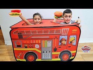 Kids Food Toys Cooking and Fire Truck! HZHtube Kids Fun