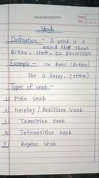 Verb Defination, Example,types #english