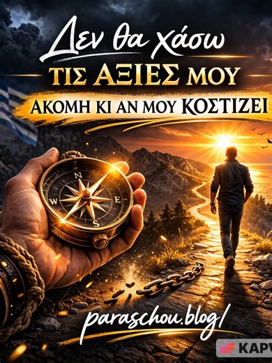 Θέλω ειλικρινείς απαντήσεις. Πιστεύεις ότι σήμερα επιβραβεύεται η ηθική ή η “πονηριά”; Έχει κόστος το να μένεις πιστός στις αξίες σου; Διάβασε το άρθρο και πες μου τη δική σου άποψη. Ο διάλογος ξεκινά εδώ 👇 paraschou.blog/