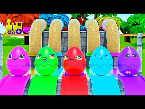 Colorful Eggs from Train 🚂🎨 | Fun Colors Learning Video for Kids