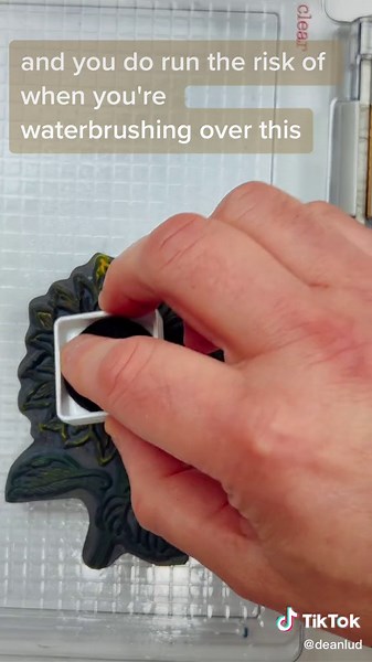 Stamping Technique with Distress Watercolor Pencils