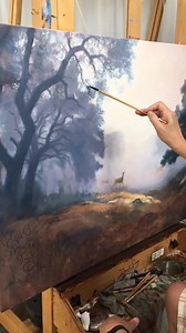 How do you paint a foggy day? Muted colors, diffused light, and soft edges. 😉👍 "Through the Mist" (available at @thegoodartcompany) 32”x48” Oil on linen ______________________________ If you’re interested in learning more about my approach to painting landscapes, sign up for my free workshop, Secrets to Painting Beautiful, Realistic Landscapes. You can find the link in my bio or head to 👉 laynejohnson.com/workshop ______________________________ Brush: Catalyst Angle Bright from Music: “Reflec