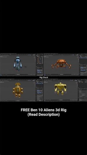 FREE Ben 10 Aliens 3D Rig | Pack of 4 | #ben10 #3dcharacter #blender3d
