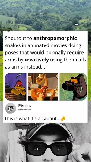 Anthropomorphic snake in animated movies