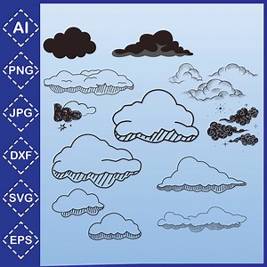 Cloud Bundle Svg \ Cloud Svg \ Cute Cloud SVG \ Clouds Cut Files \ Weather Cloud SVG \ Cute Cloud \ Cloud Silhouette \ Clouds Clipart - Etsy UK