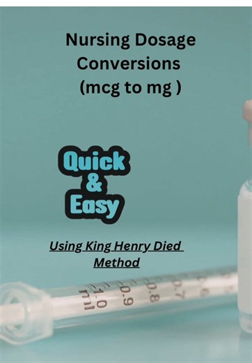 Quick amd Easy . Nursing School Dosage Conversion from mcg to mg. #dosage #nursingschool -#nursingstudent #nursingmath #fundamentalsofnursing