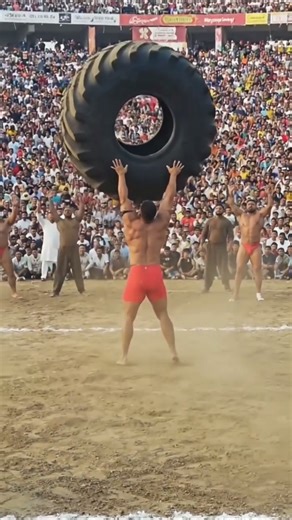Biggest Man Lifts TWO Tires in 1 Second 😳💪 #Shorts
